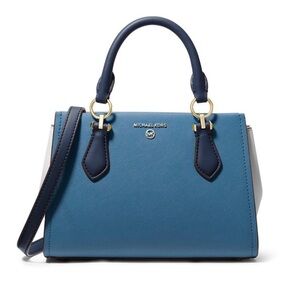 Michael Kors small Marilyn Saffiano Satchel - Dark Chambray multi